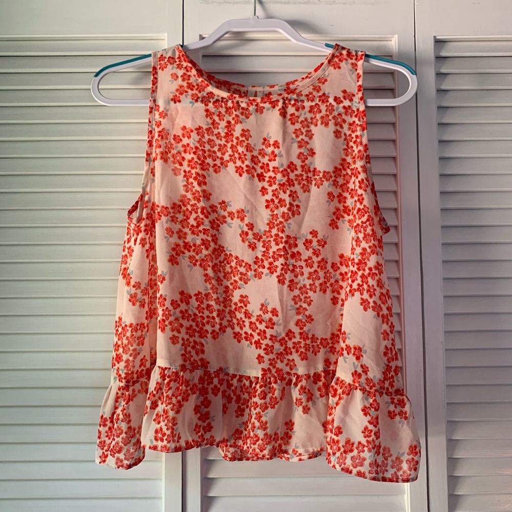Poppy Red Floral Tank